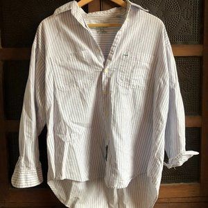 Vintage Periwinkle Striped Button Down Shirt